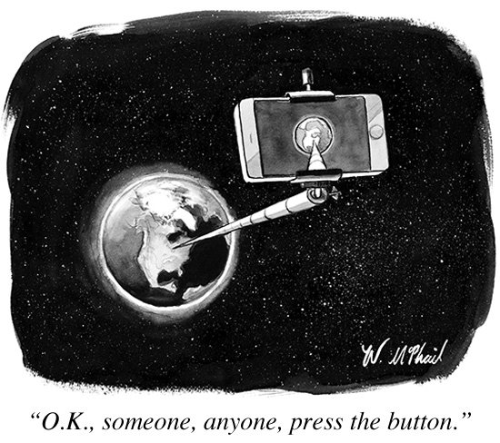 new yorker selfie cartoon
